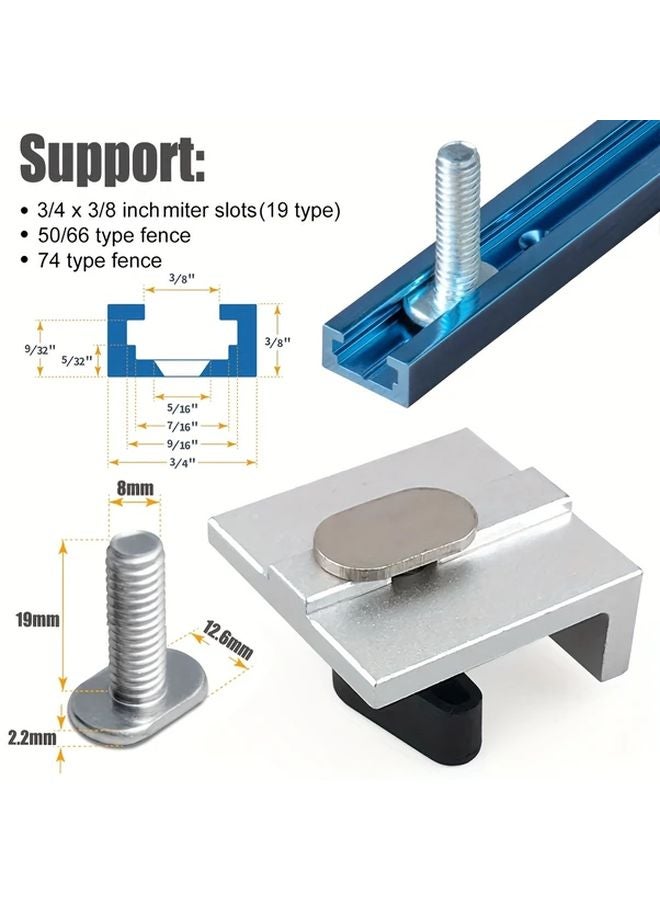 Heavy Duty Aluminum Alloy T Track Rail Stop Block Set 4pcs Pack For Secure Rail Tracks - Image 3
